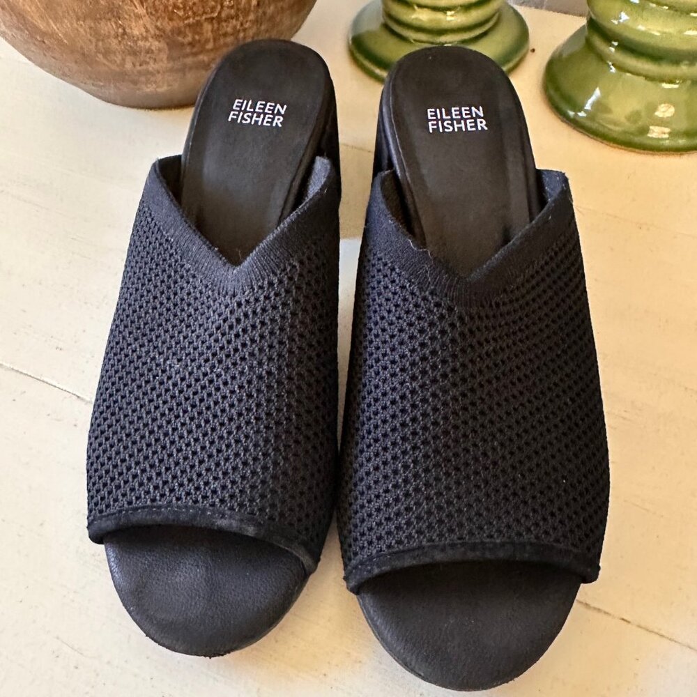 Eileen Fisher Vero Cuoto Mules with heel and open toe-GUC